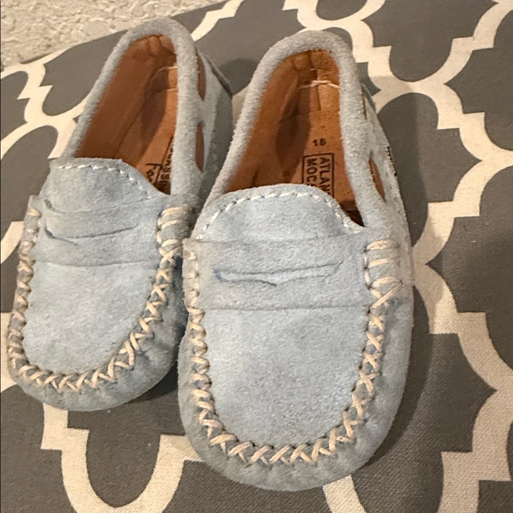 Atlanta Moccasins Blue Baby Shoes EU Size 18 US Size 3 Loafers